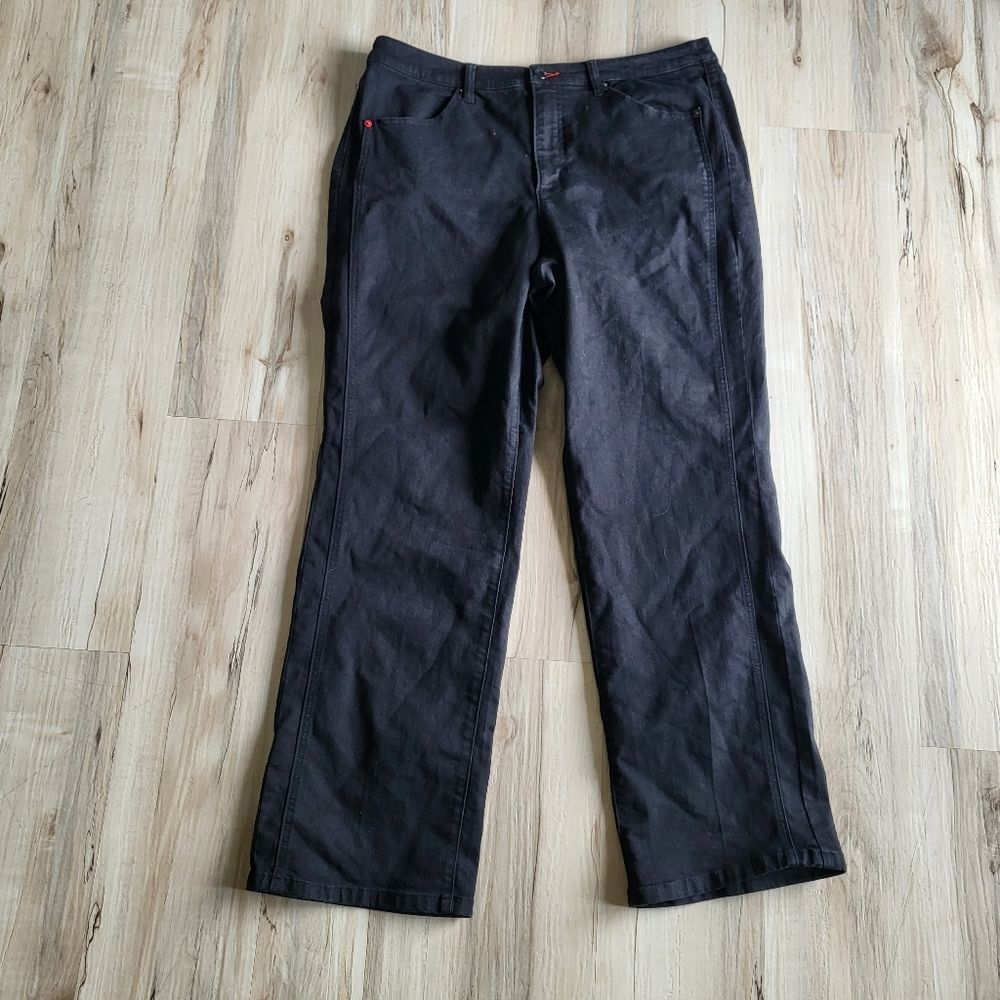 Peace Love World Black Straight Leg Mid Rise Jeans Size 16